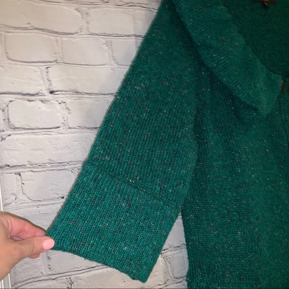 Fever green zip front cardigan w/Oversized collar - Picture 4 of 11